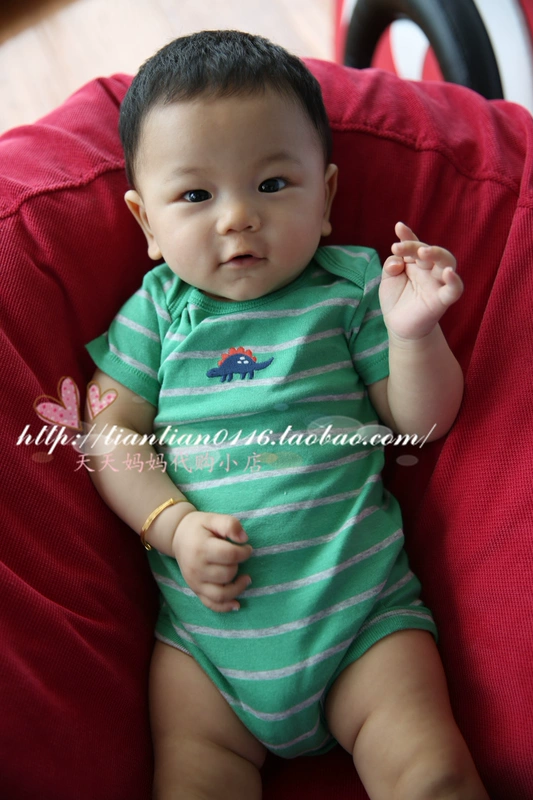 Chia chỗ duy nhất Hoa Kỳ Carters nam kho báu bông ngắn tay túi rắm quần áo mùa hè phong bì cổ áo ngắn tay romper jumpsuit bộ body cho bé