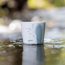 Landscape Interspring Mind Hiking Dreams Home of Birds Ceramic Cups Home Jingdezhen Artist Hand-drawn Water Ink Tea Cup