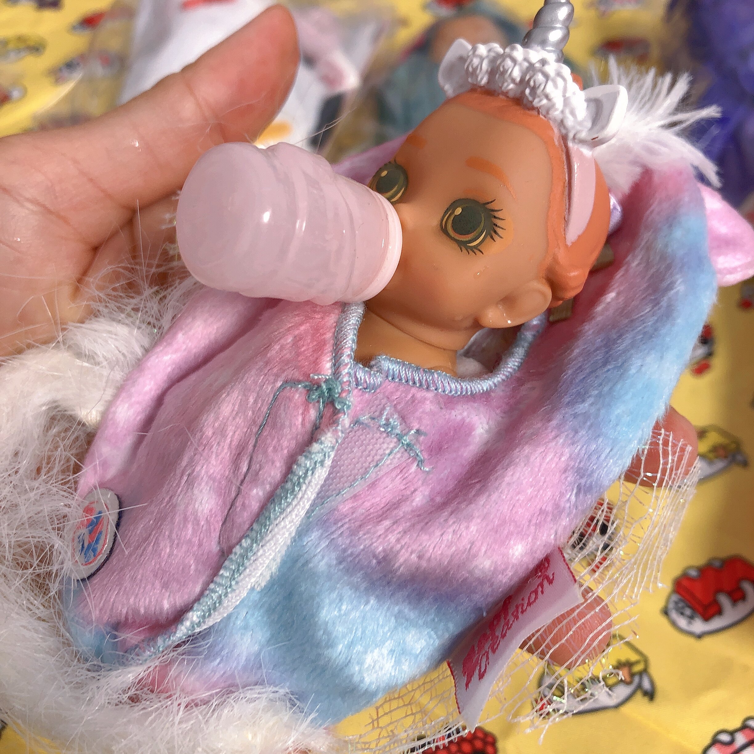 Игрушка 别致！20美刀超萌迷你婴儿宝宝娃娃安抚玩偶独角兽儿童玩具礼物