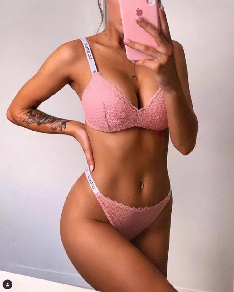 Стринги Женские 小众轻奢lounge四色蕾丝logo小宽边一根线性感丁字裤半包女内裤 OTHER