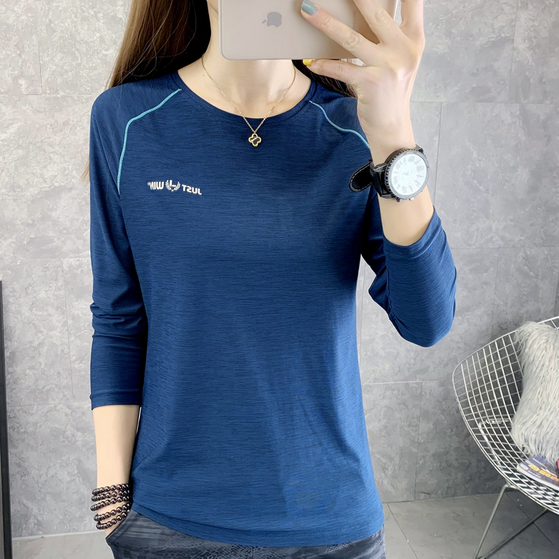 Thin speed dry T-shirt women outdoor running fitness sports leisure elasticity thin breathable lean long sleeve fast dry clothes
