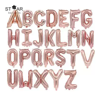 16 inch English letter aluminum foil balloon rose gold new version imitation beauty thin version A-Z baby birthday wedding decoration