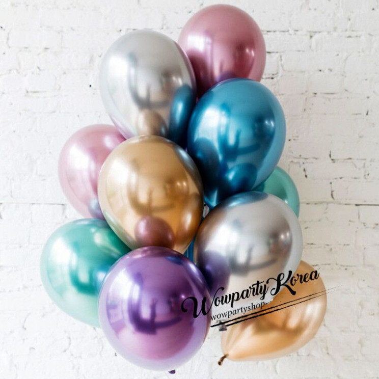 Chrome latex balloon 11 inch bright metallic American Pioneer birthday wedding party decoration