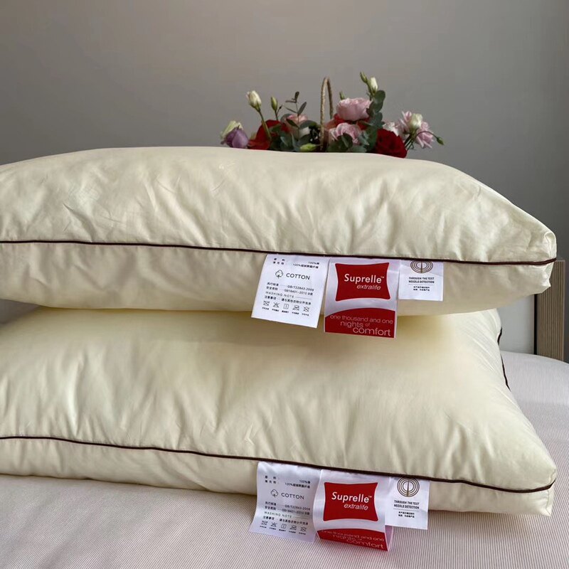 Imported microfiber feather velvet pillow home sleep pillow cervical pillow core single medium and high student pillow