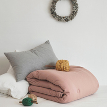 Japanese autumn and winter simple cotton knitted soft spring and autumn quilt pure cotton plain skin naked sleep thickening quilt core winter quilt