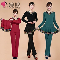 Trang phục khiêu vũ vuông mùa xuân và mùa hè mới váy ba mảnh Modal Slim tập trung kích thước lớn - Khiêu vũ / Thể dục nhịp điệu / Thể dục dụng cụ giày nhảy dance