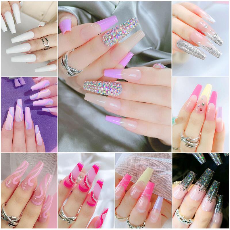 European and American Style Fake Nails, Long Ballet Coffin Nails, Fake Nails, Wearable Nails, Finished Nail Art, Export Style Nail Stickers, Nail Art Stickers