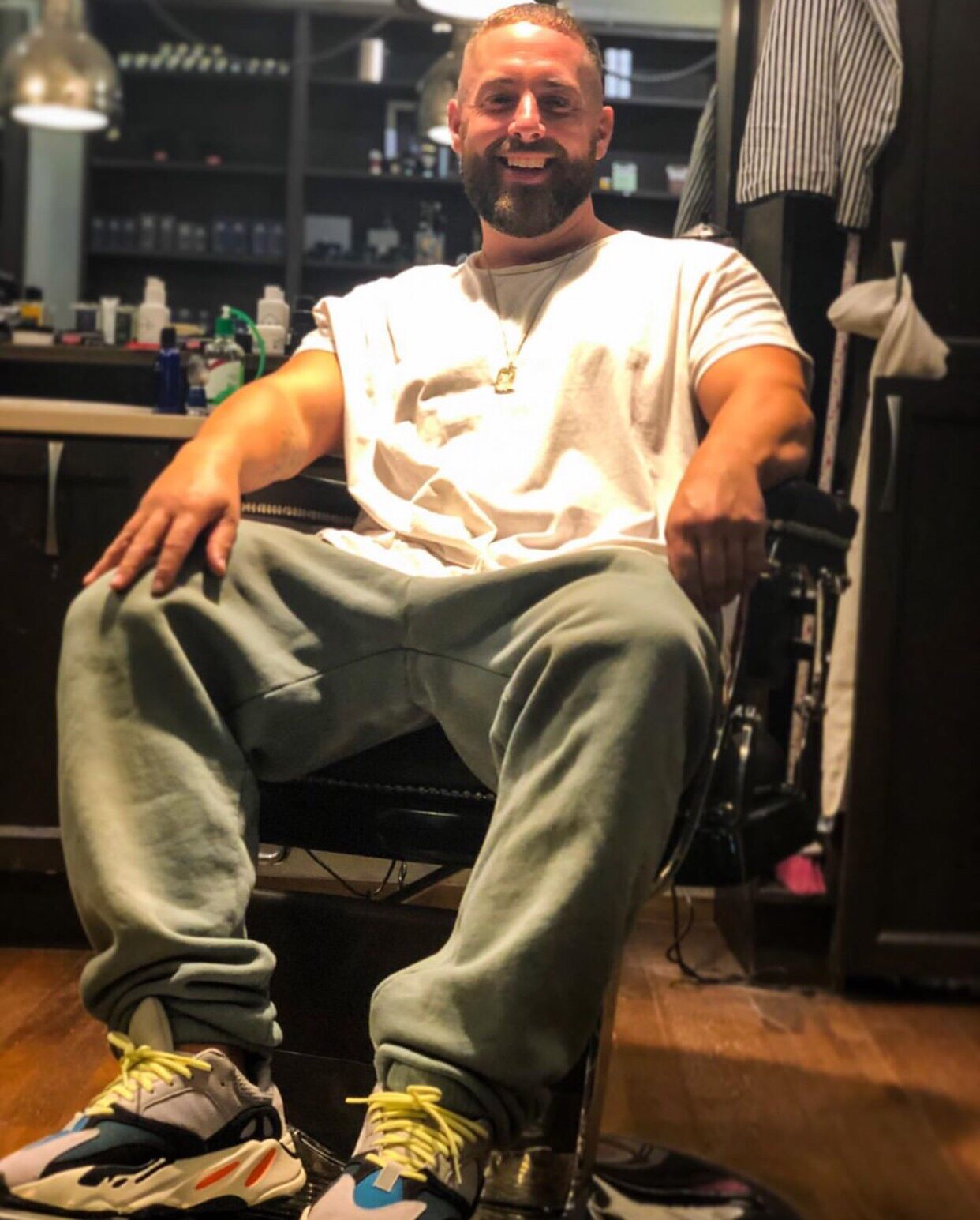 Текстура взрыв YEEZY SEASON 6 KANYE высокая улица земля цвет фонд мойка сделать старый брюки брюки 