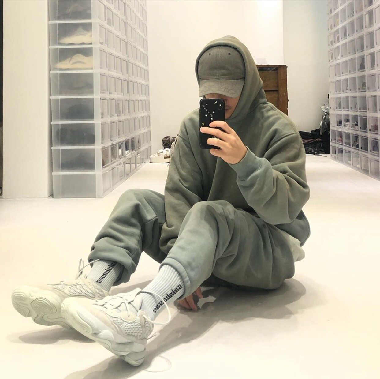 Текстура взрыв YEEZY SEASON 6 KANYE высокая улица земля цвет фонд мойка сделать старый брюки брюки 