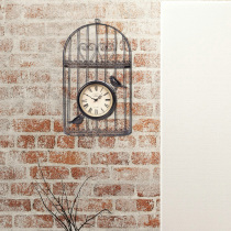 American vintage birdcage mute creative wall clock Living room antique nostalgic craft clock Bedroom European style fashion hanging watch