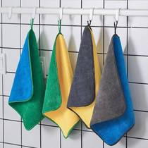 Rag thickened kitchen housework cleaning cloth does not drop hair absorbent dishwashing towel household wipe table not stained with oil dishwashing cloth