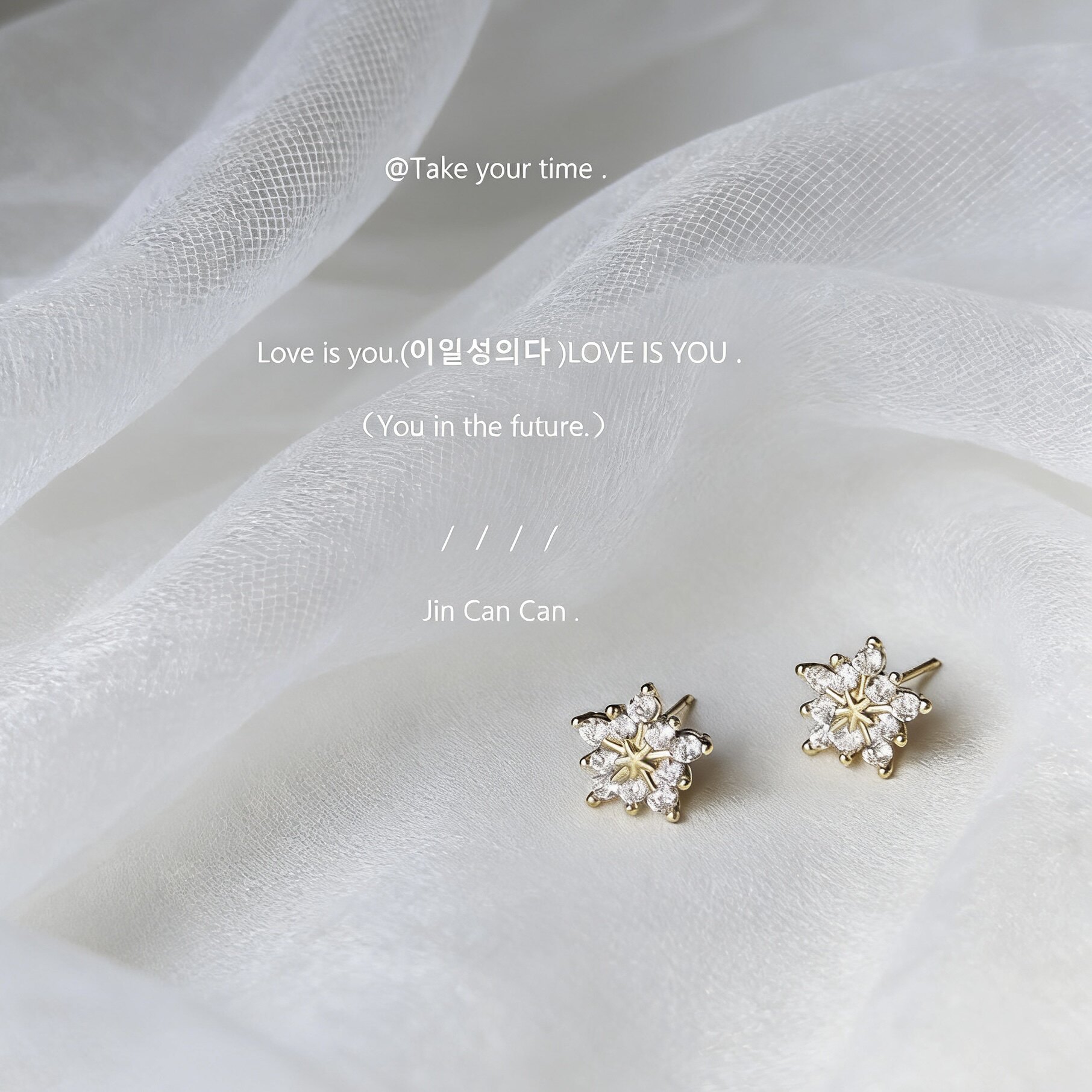 snowflake zircon stud earrings – 14k gold plated elegant daily wear jewelry