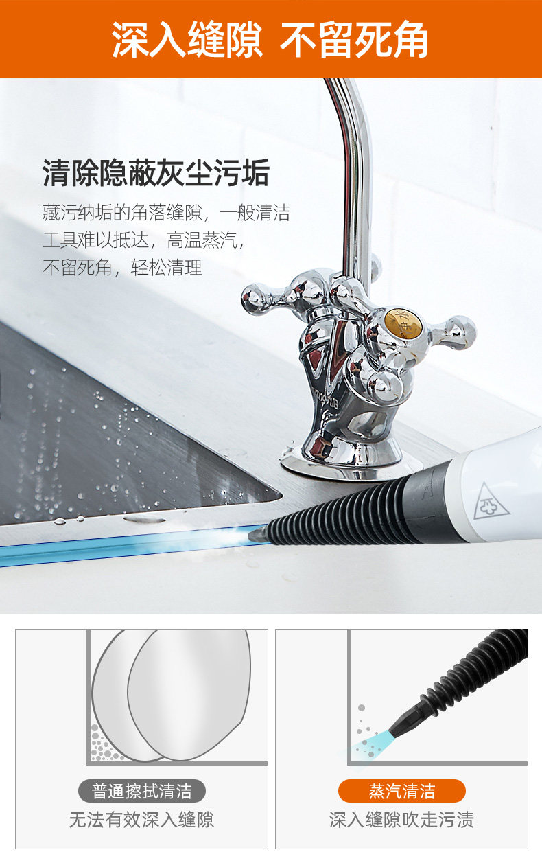 九阳 多功能手持高压高温蒸汽清洁机 图3