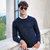 đen thêu áo len cashmere áo len mùa thu của nam giới mới với một đầu-top đan áo len cổ tròn. 