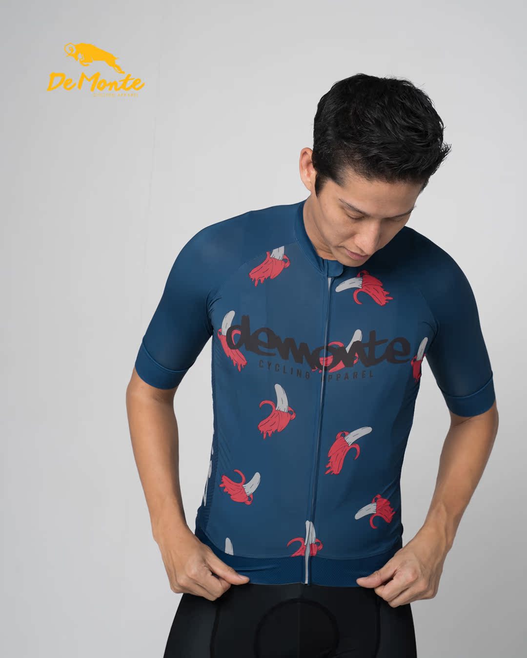 Thai Demonte bike riding short sleeve road car light and breathable banana riding shirt sunscreen long sleeve
