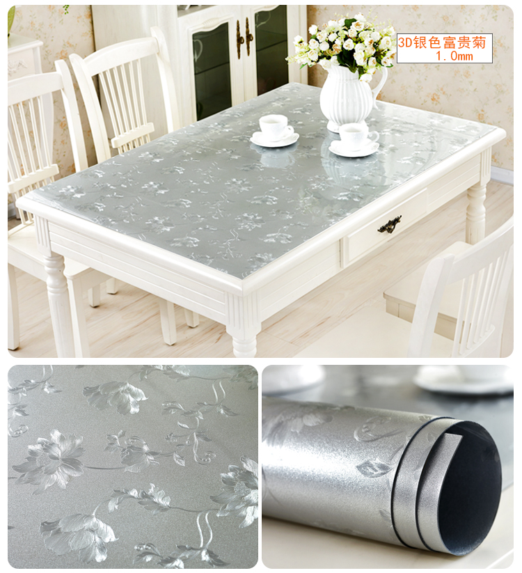 Màu hoa kẹp kính mềm PVC hình nền không thấm nước chống dầu chống nóng bảng pad cà phê mat nhựa bảng mat tấm pha lê - Khăn trải bàn khăn trải bàn vải bố
