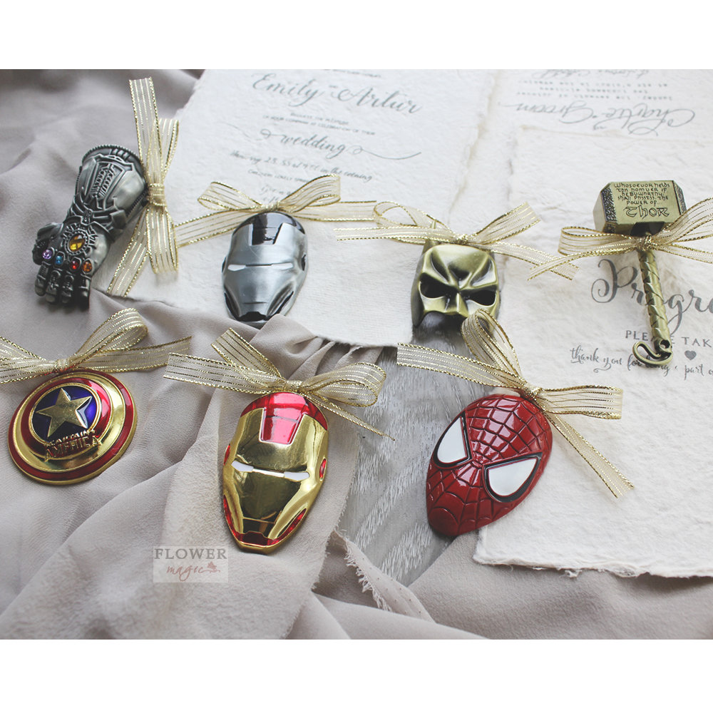 (Bridegroom Group Creative Chest of Flowers Magnet) Fine Iron Art Knot Wedding Creative Bridegroom Guests Small Gift Chest Flowers