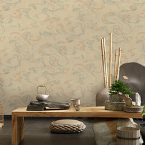 Retro nostalgic auspicious cloud wallpaper new Chinese style study Teahouse Teahouse living room wallpaper background wall full shop