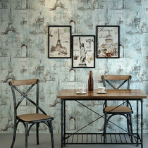 Artistic personality wallpaper clothing store cafe bar wallpaper American retro nostalgic Eiffel Tower wallpaper