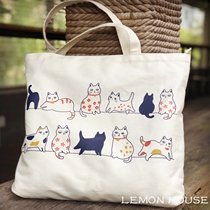 Original literature and art Fan Day eco-friendly shopping bag Canvas Bag Cute Single Shoulder Zipped student Supplementary Lesson Bag Document Bag