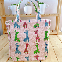 Japanese cute lunch bag handbag bag thick student office worker with rice bag canvas zipper large capacity