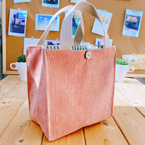 New Day Ensemble Cute Autumn Winter Thickened Lunch Box Bag Lunchbox Light Core Suede Cloth Bag Students With Rice Bag Hand Carrying Bag