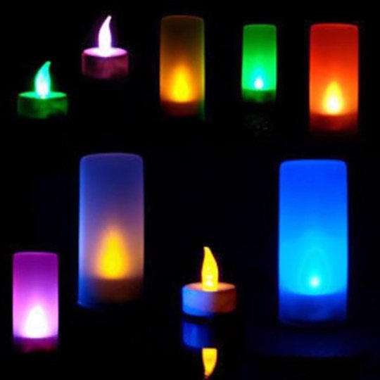 New and unique birthday gift colorful voice controlled candle night light