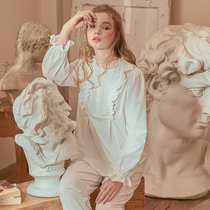 Pajamas Spring and Autumn Ladies thin cotton home clothes cute sweet court style casual pregnant women can wear outfits