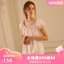 Dust-Hee Pyjamas Woman Short Sleeve Suit Summer Original Sweet Beauty Princess Cute Retro Palace Tingle Comfort Home Dress