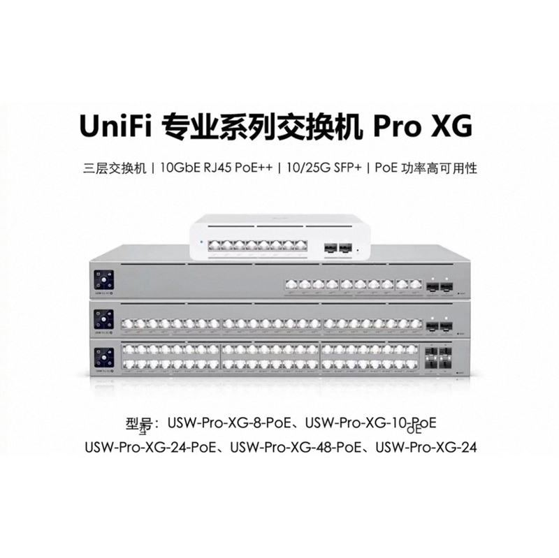 Pro-Xg-8/10/24/48 Poe Professional-Grade Three-Layer Switch 10Gbe Rj45 Ultra-Fast Unifi Pro-Xg-8/10/24/48 Poe Professional-Grade Three-Layer Switch 10Gbe Rj45 Ultra-Fast Unifi
