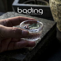 Japanese-style handmade heat-resistant thickened glass tree leather denim kung fu tea cup small clear wine cup tea home coffee table