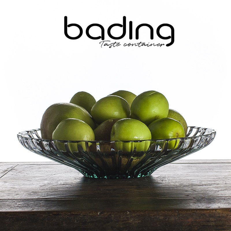 Japanese-Style Colorful Retro High-Transparency Electroplated Lead-Free Glass Household Coffee Table Countertop Fruit Plate Fruit Basket Fruit Bowl