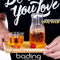 Japanese one-person drinking water bottle small capacity heat-resistant glass glass glass bottle set transparent water cup juice pot