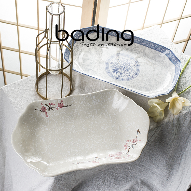 Special 12-13 inch all kinds of fish plates oval long plates for crabs for fish with deep plates Household kitchen