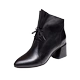 Boots 2020 mới mùa xuân và mùa thu giày đơn mùa thu giày ngắn da giày phụ nữ ren-up Martin giày cao gót dày gót - Swiss Army Knife