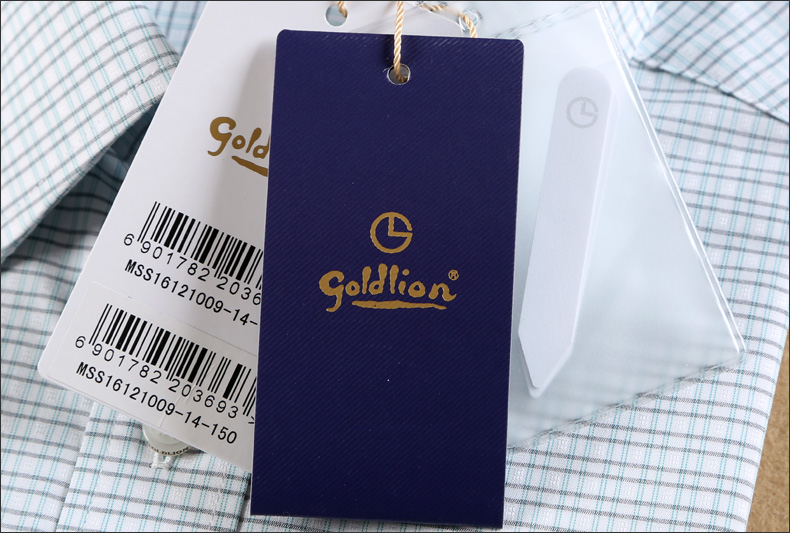 Truy cập goldlion sọc ngắn tay áo mùa hè kinh doanh đầm bông áo sơ mi nam