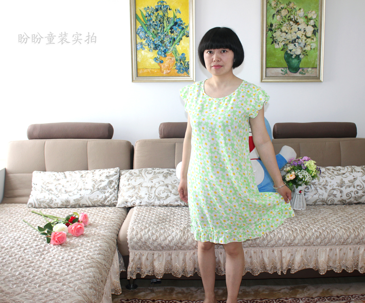 Của phụ nữ đồ ngủ mùa hè cotton nhân tạo nightdress tươi cotton mỏng cotton không tay ăn mặc điều hòa không khí dịch vụ nhà