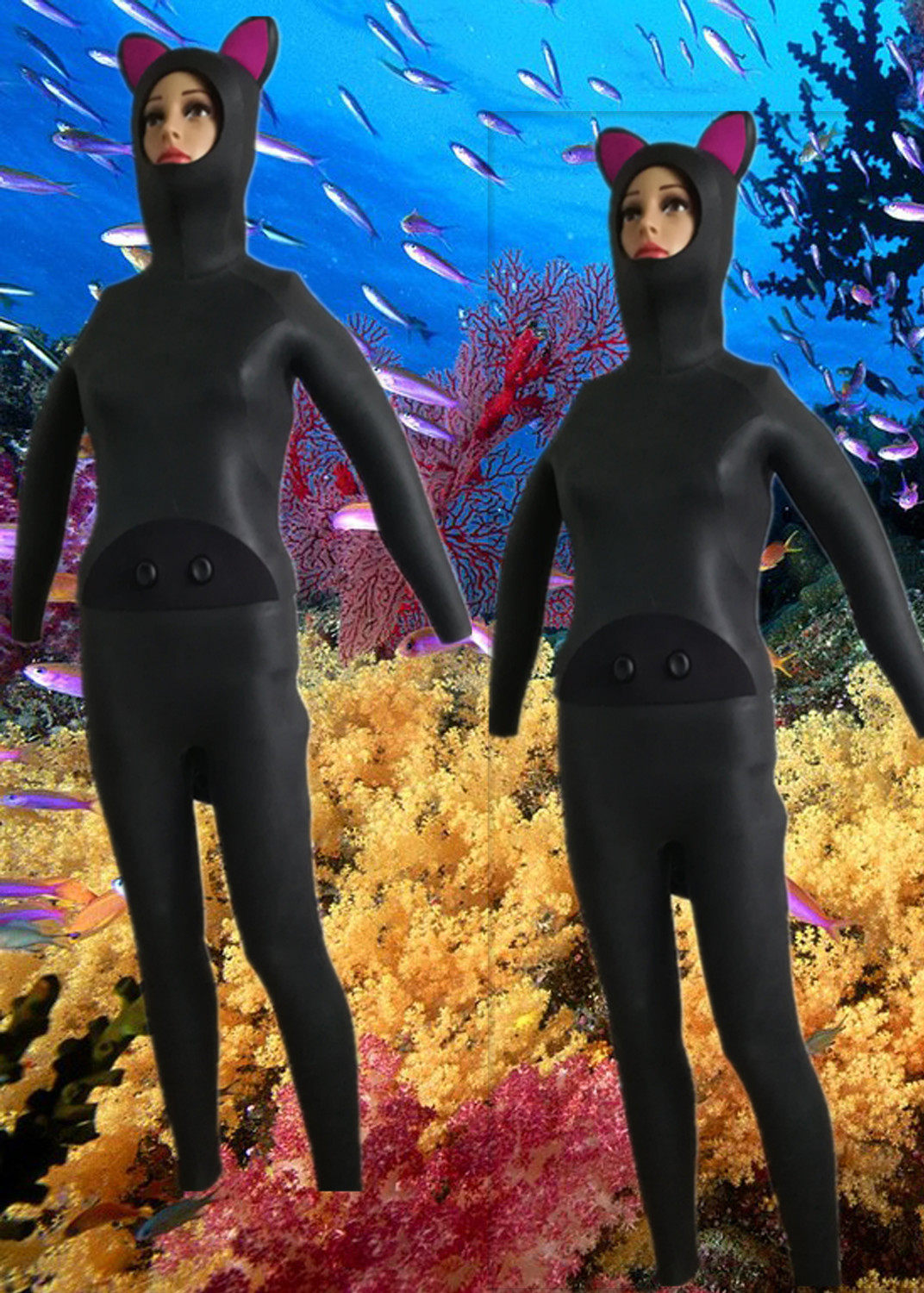 Light rubber fabric two-piece free diving suit Surf suit Warm suit