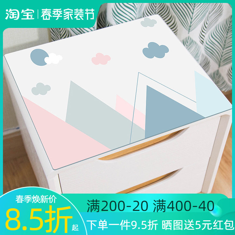 Minimalist modern bed head cabinet cover cloth waterproof and washable table cushion shoes cabinet five bucket cabinet cushions soft pvc glass small table cloth