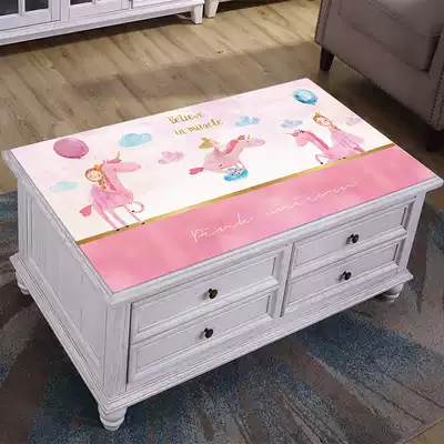 Cartoon girl heart tablecloth net black tea several tarpaulin rectangular pink opaque primary school student dining table mat