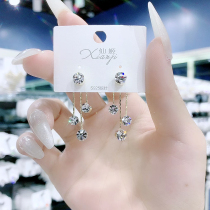 The red blast sweet cool in high - sense personality fashion temperament earrings 2022 new tide of summer purple ear decoration