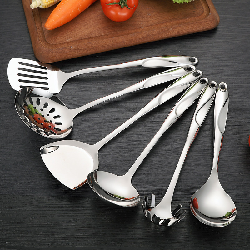 Thickened Hollow Stainless Steel Fried Vegetable Iron Shovel Pan Shovel Frying Scoop Soup Spoon Domestic Cookware Cover Set Complete pan shovel
