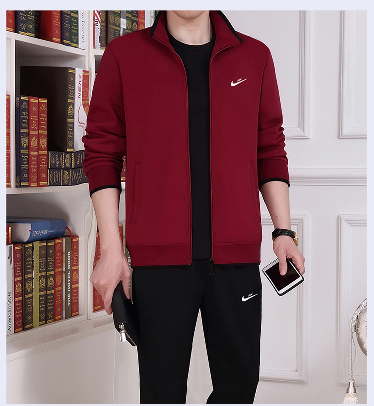 Bộ đồ thể thao trung niên nam cộng với nhung dày mùa đông cotton áo len cỡ lớn hai bộ đồ thể thao lỏng lẻo của cha đồ bảo hộ lao động nam