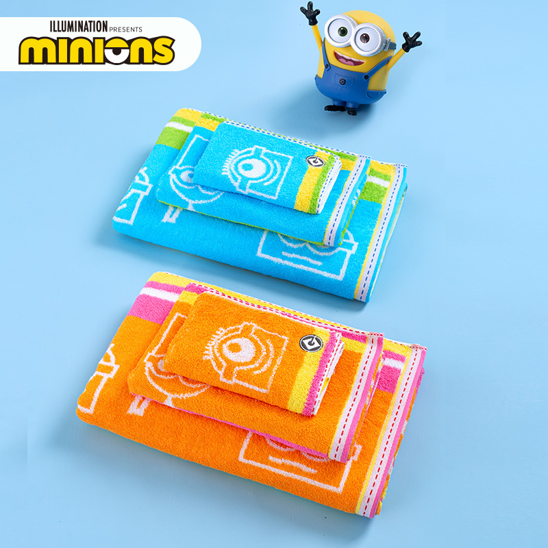 Xicaier Art Museum Minions Smiling Face Pure Cotton Towel Adult Household Face Towel Square Towel Children's Non-Shedding Xicaier Art Museum Minions Smiling Face Pure Cotton Towel Adult Household Face Towel Square Towel Children's Non-Shedding