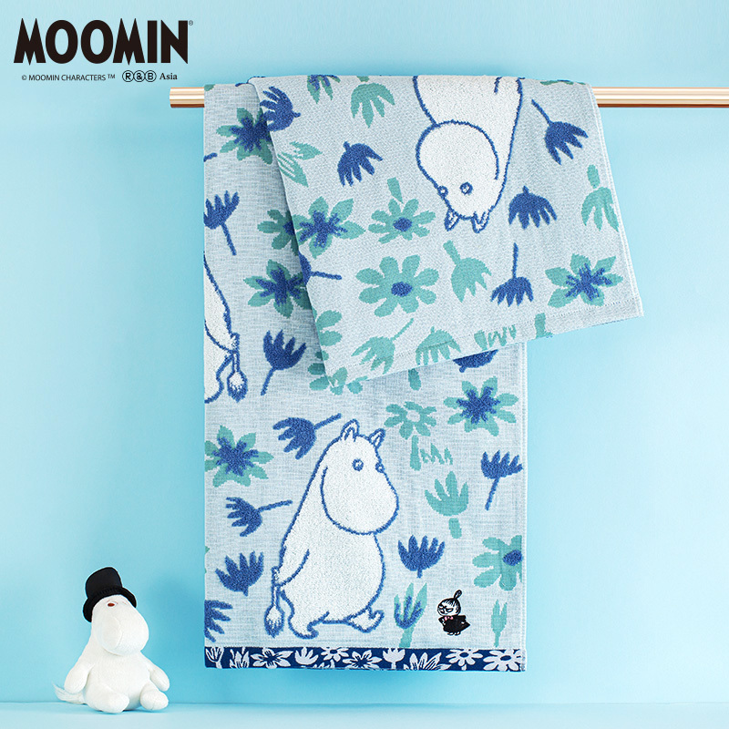 Moomin Official Art Museum Adult Bath Towel, Pure Cotton, Home Use, Absorbent, Unisex, Gauze Terry Large Towel