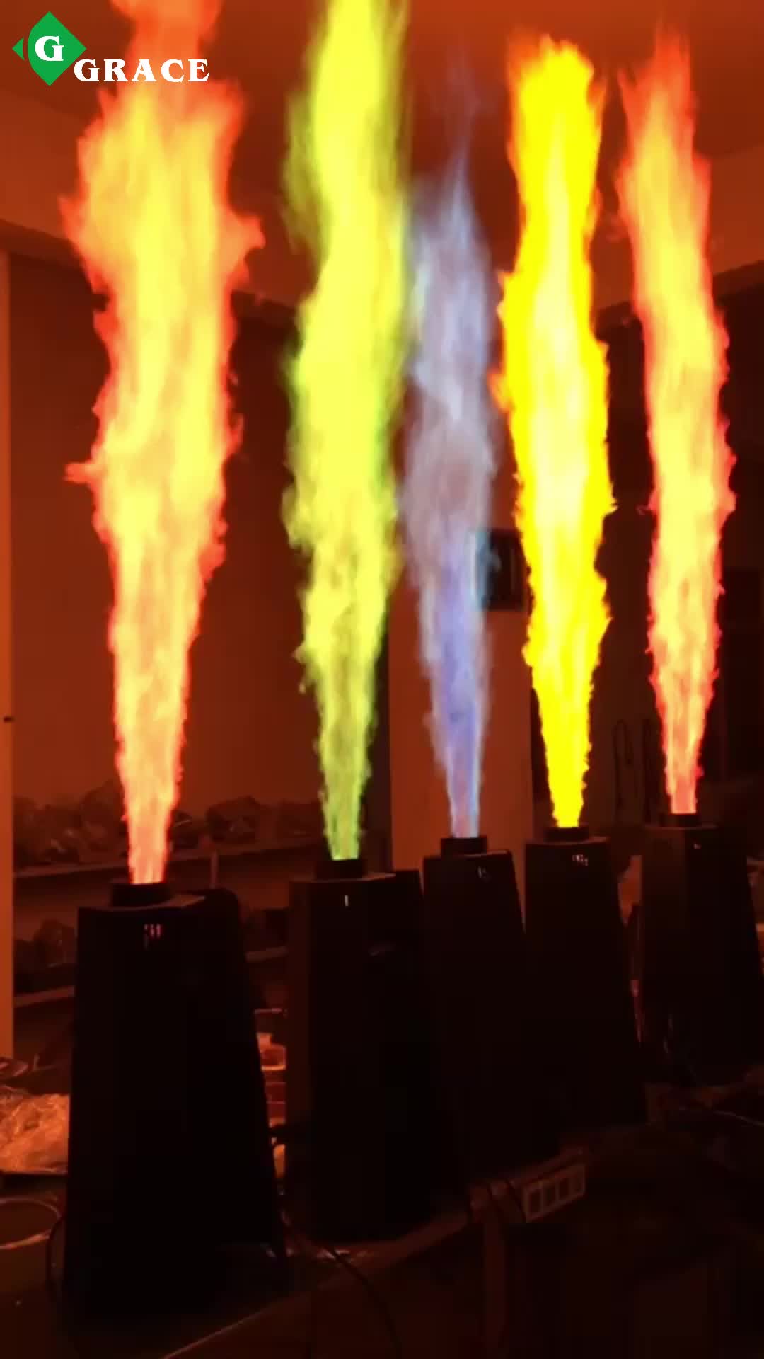 Grace Dmx Square Real Fire Flame Machine Projector Disco Dj Spray Fire