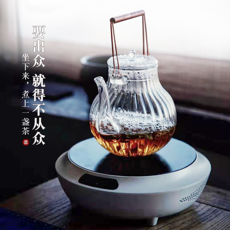 Electric TaoLu black tea boiling tea ware mini steam glass teapot tea stove small waves furnace.mute boil water