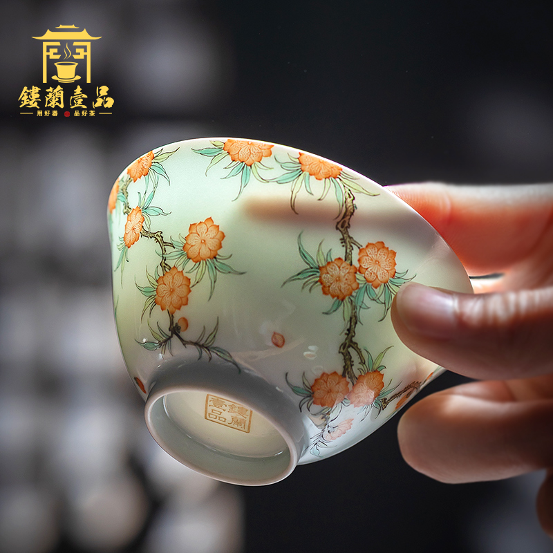 All hand - made pastel masters cup jingdezhen Chinese kung fu tea set ceramic tea cup single cup sample tea cup bowl