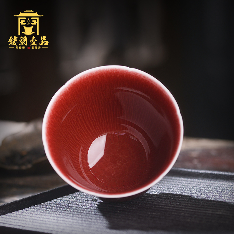 Jingdezhen up up with red glaze master cup single CPU female male individual sample tea cup high - grade ceramic cups. A single