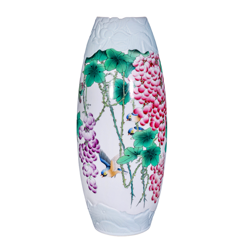 The Master of jingdezhen ceramic all hand - made powder knot with large decorative vase flower arrangement of Chinese style household furnishing articles